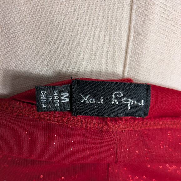 Vintage Prom Dress Maxi Gown M Red Y2K Strapless Mesh Ruffle Fairy Glam Stretch - Picture 11 of 12